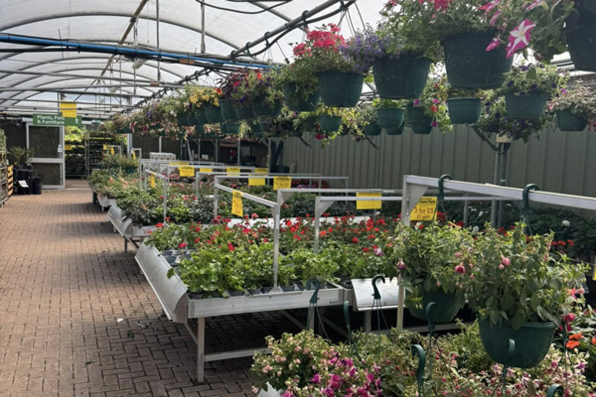 Inside the garden furniture showroom at Sapcote Garden Centre