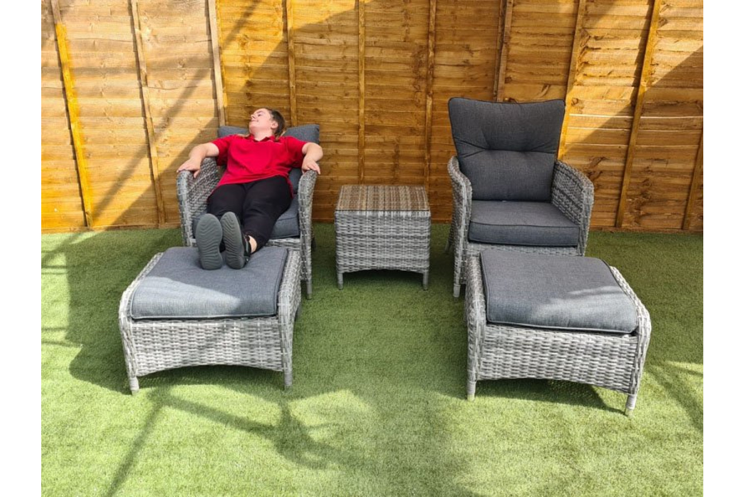 Sapcote Reclining Set in Grey Rattan - photo 3
