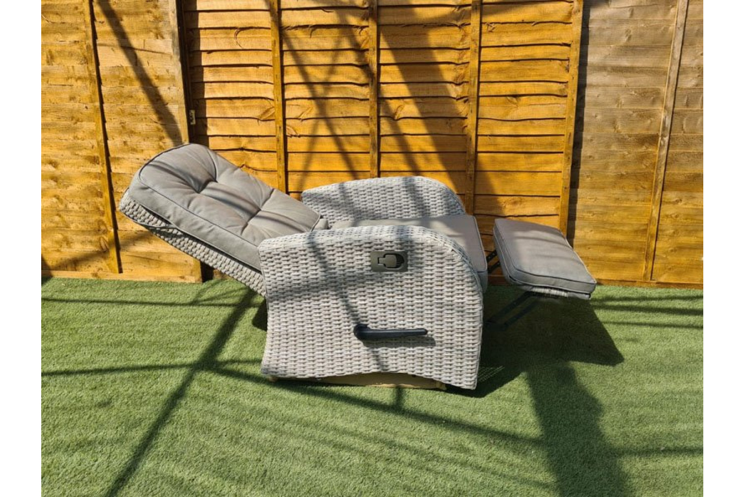 Burbage Reclining Rattan Sofa Set + Adjustable Table in Latte - photo 4