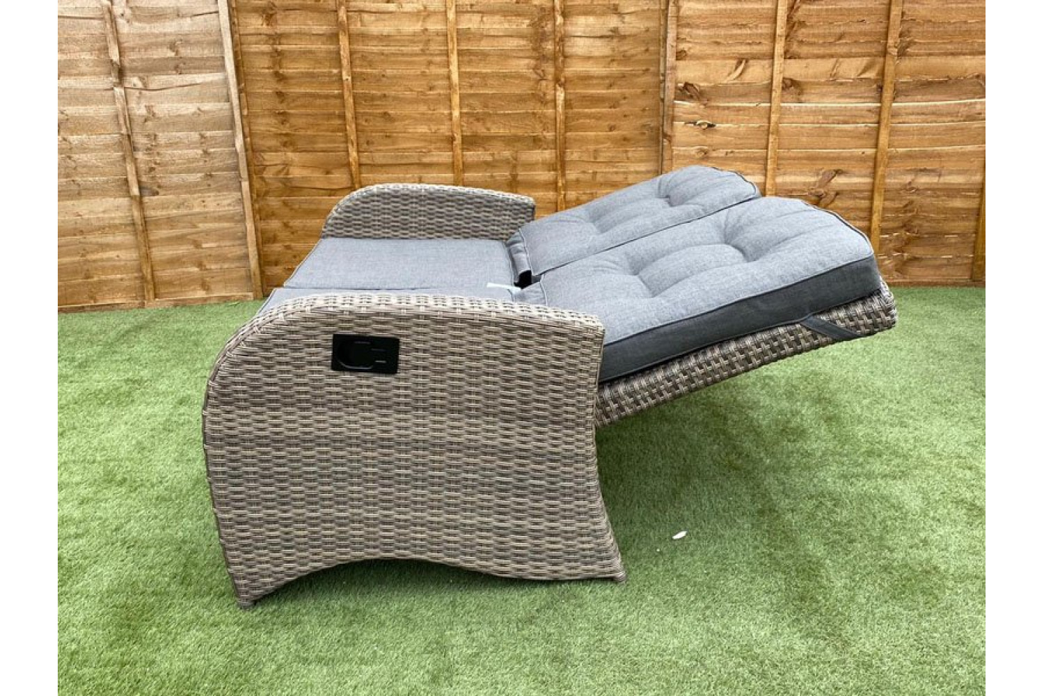 Burbage Reclining Rattan Sofa Set + Adjustable Table in Cappuccino - photo 3