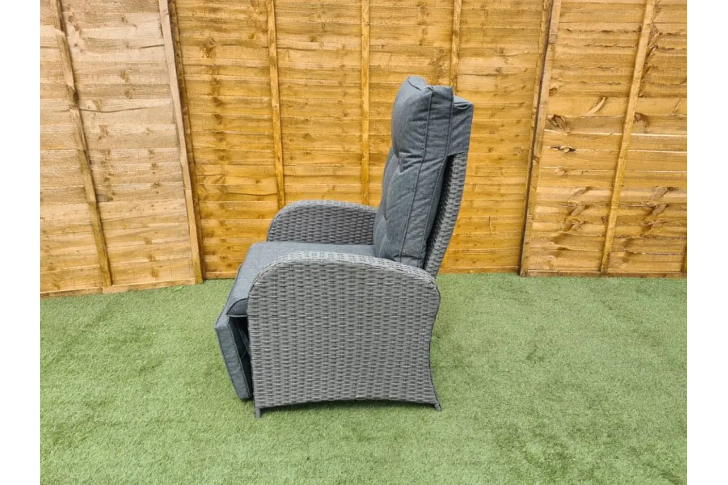 Burton Reclining Rattan Bistro Set + Built in Footrests - photo 3