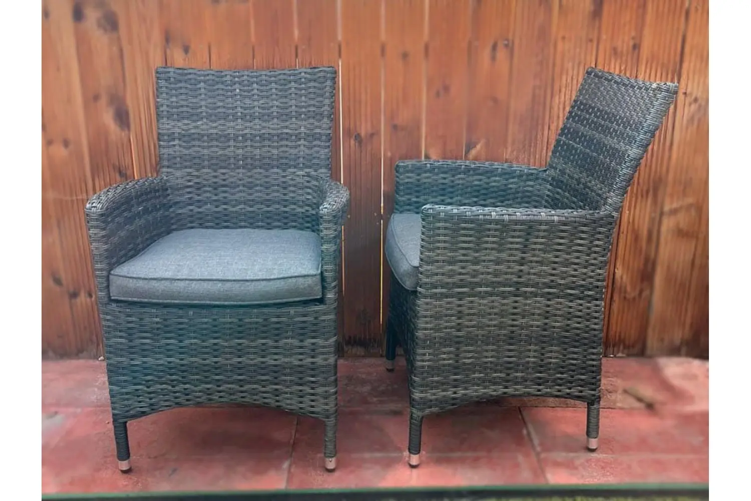 Sapcote 6 Seater Rectangular Dining Set in Dark Grey Rattan - photo 2