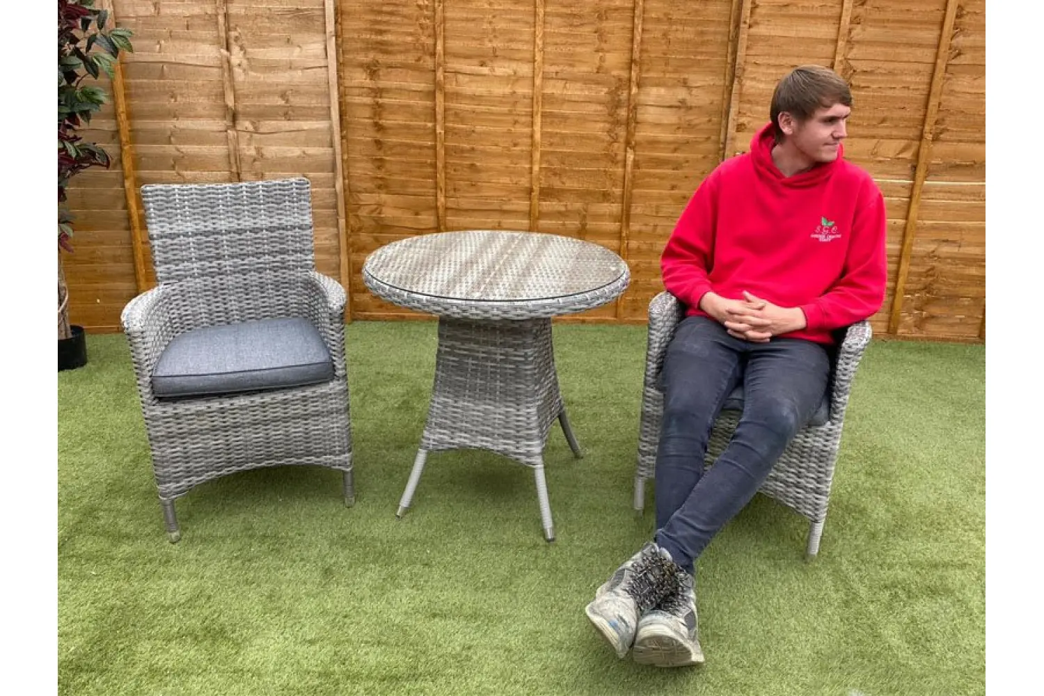 Sapcote Bistro Set in Grey Rattan - photo 2