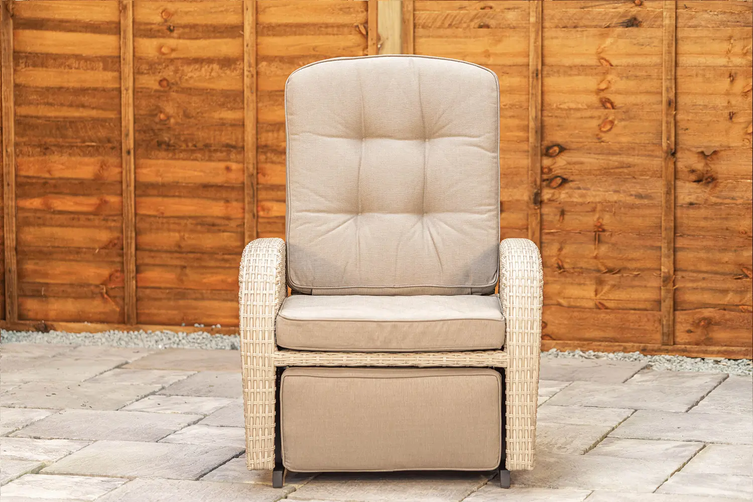 Burbage Rocking & Reclining Rattan Bistro Set in Latte - photo 10