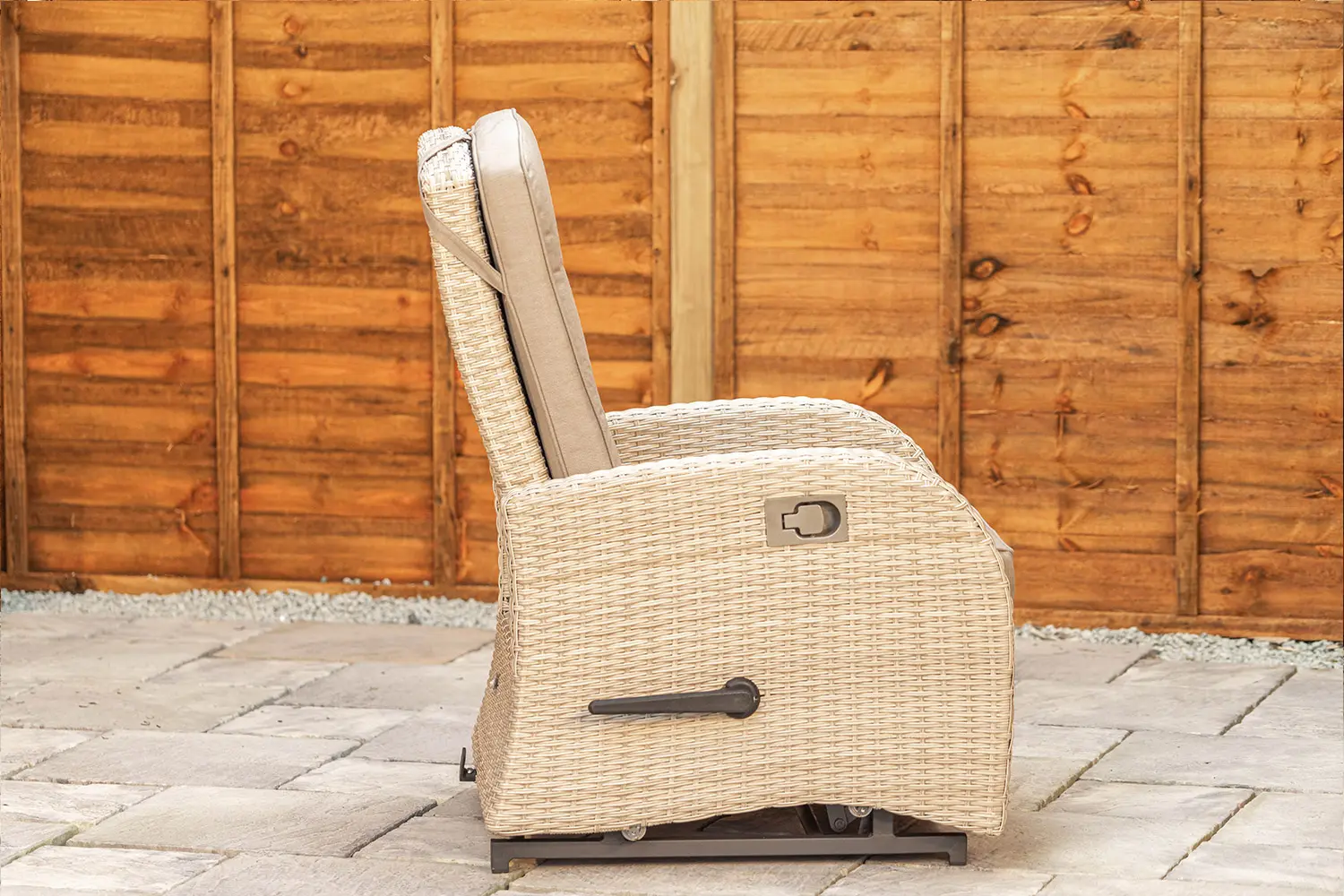 Burbage Rocking & Reclining Rattan Bistro Set in Latte - photo 11