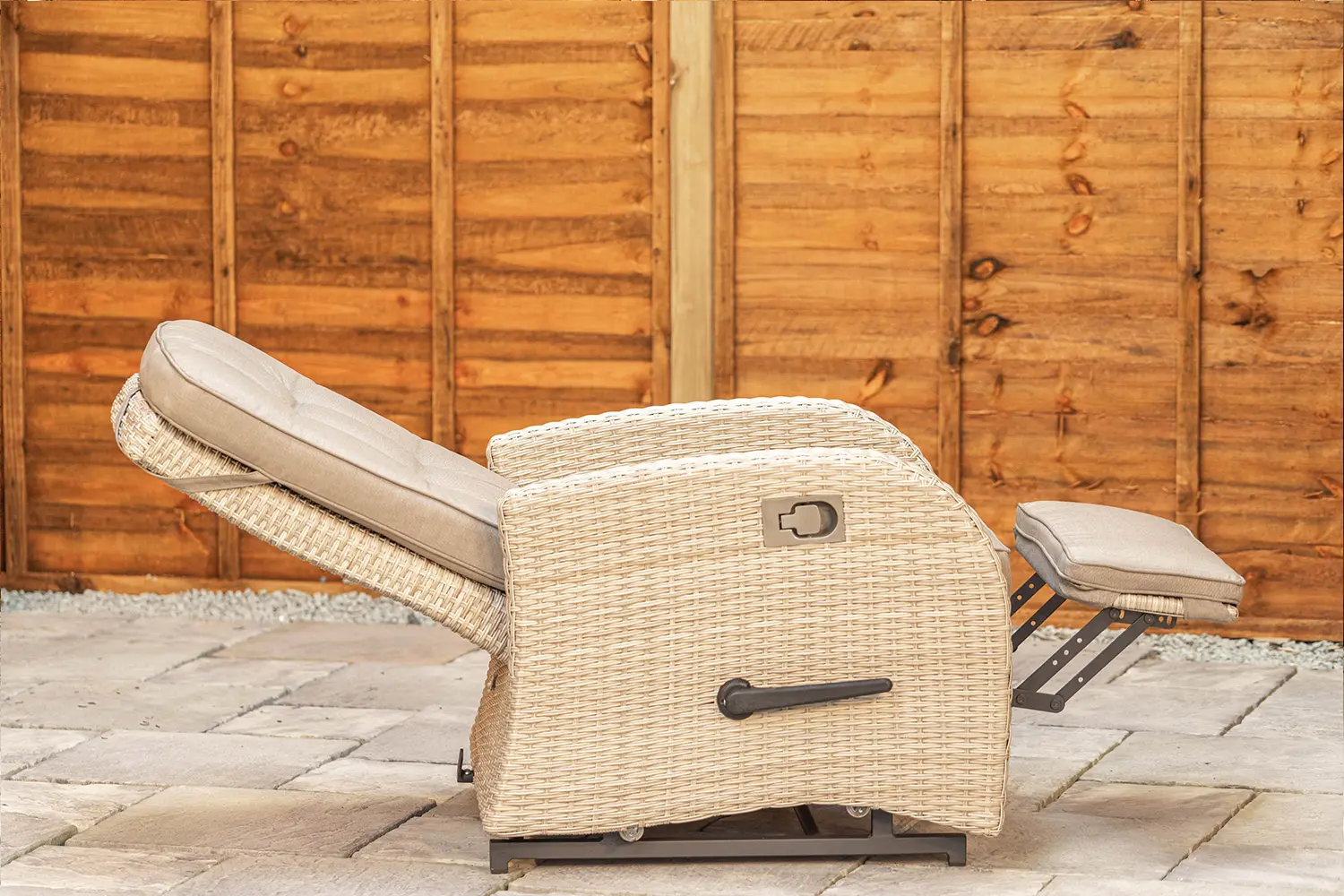 Burbage Rocking & Reclining Rattan Bistro Set in Latte - photo 13