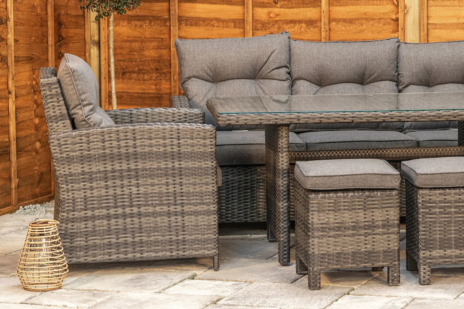 Sapcote Modular Lounge Dining Set in Dark Grey Rattan - photo 7