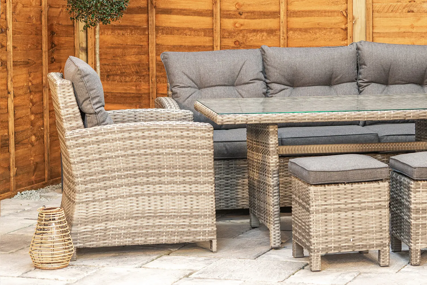 Sapcote Modular Lounge Dining Set in Grey Rattan - photo 3