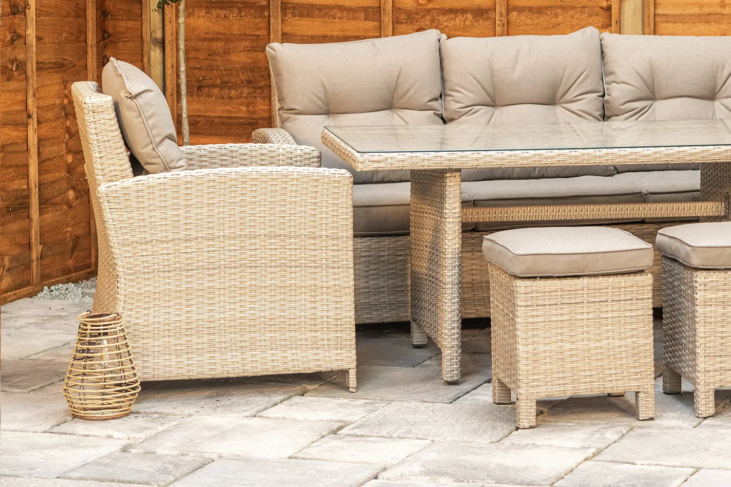 Sapcote Modular Lounge Dining Set in Natural Rattan - photo 3