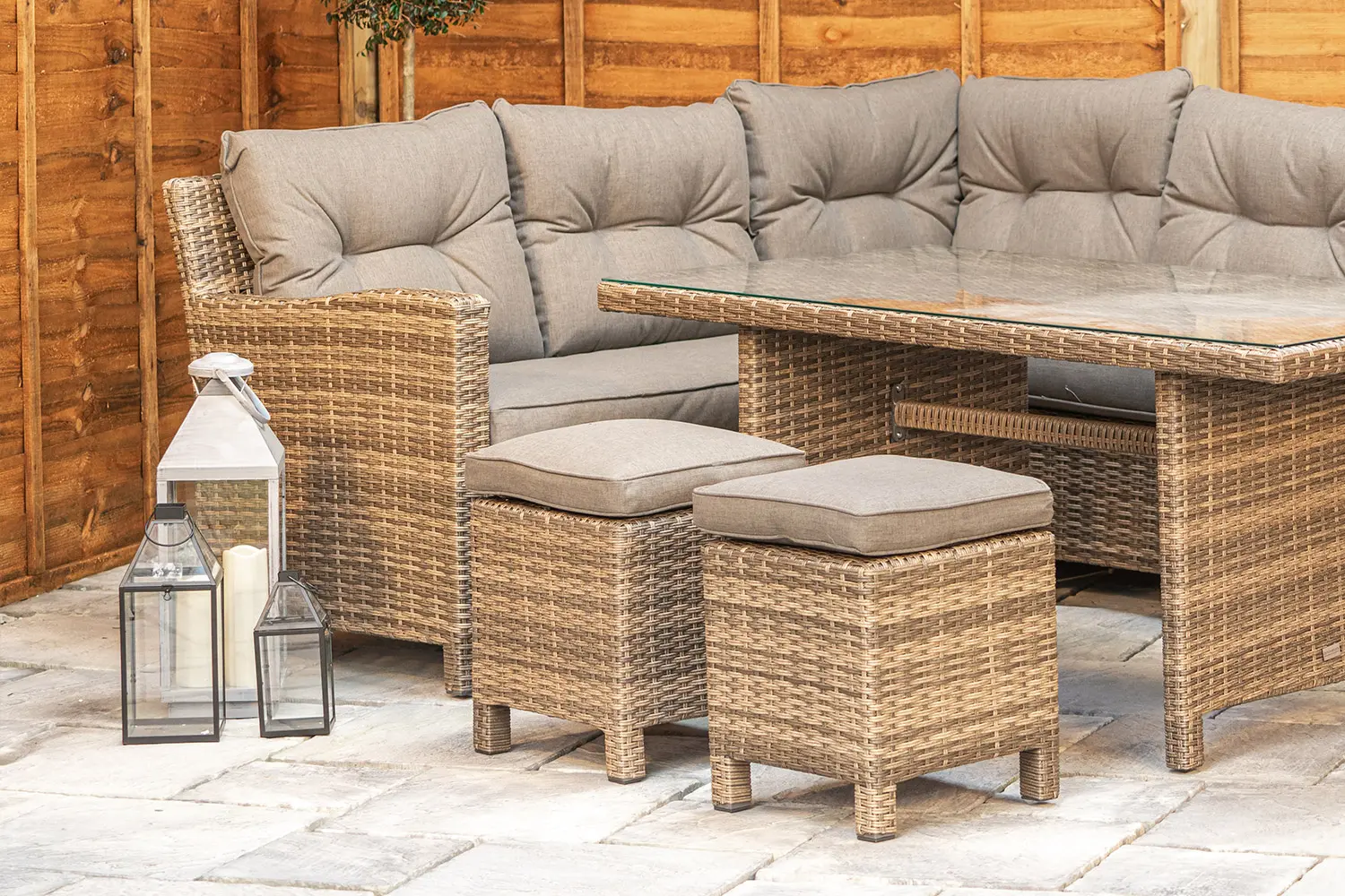 Sapcote Modular Corner Dining Set in Brown Rattan  - photo 7