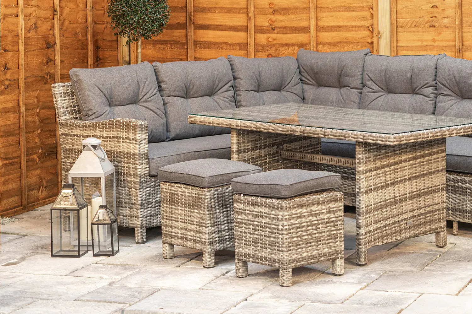 Sapcote Modular Corner Dining Set in Grey Rattan  - photo 3