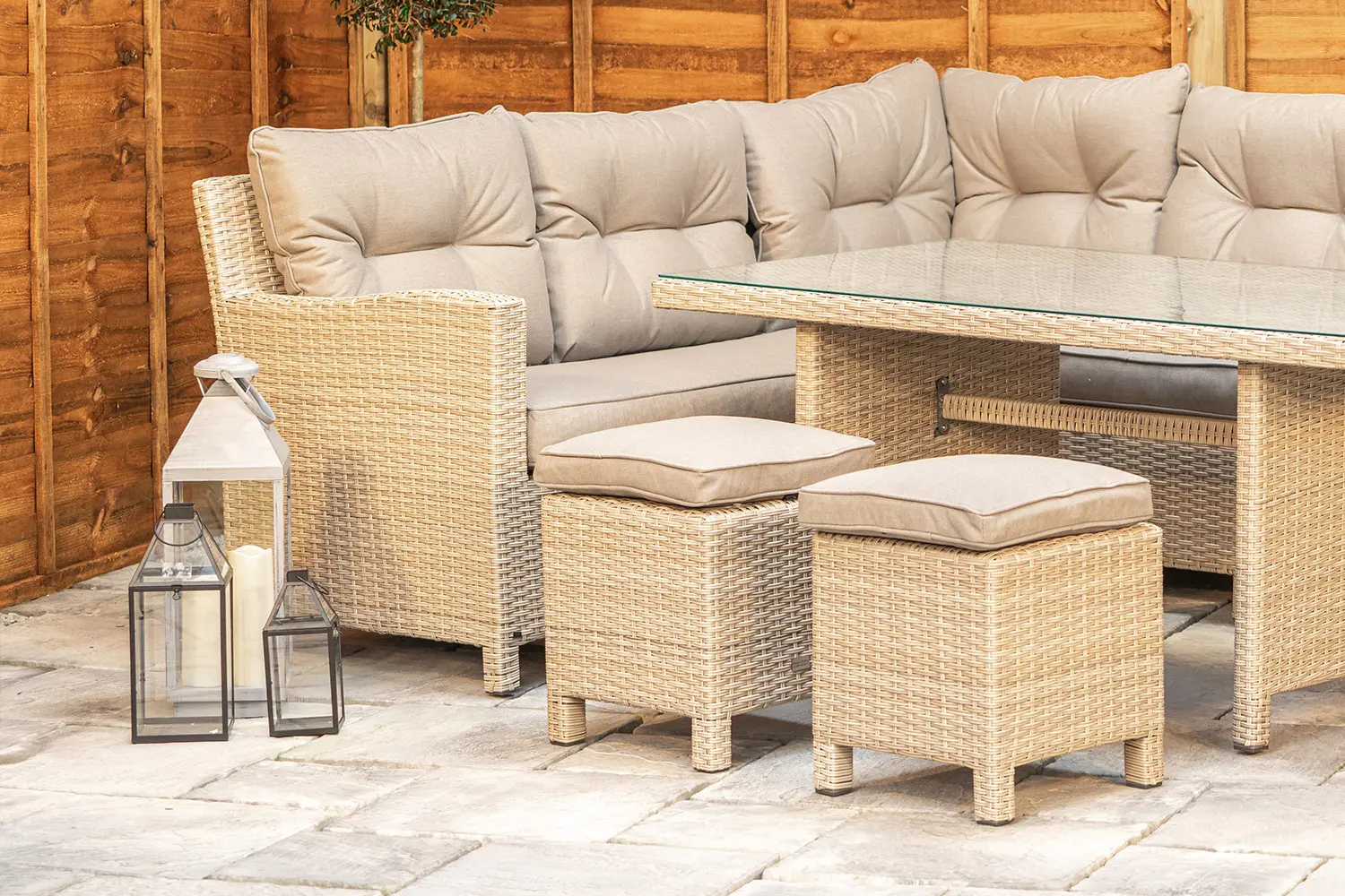 Sapcote Modular Corner Dining Set in Natural Rattan  - photo 3