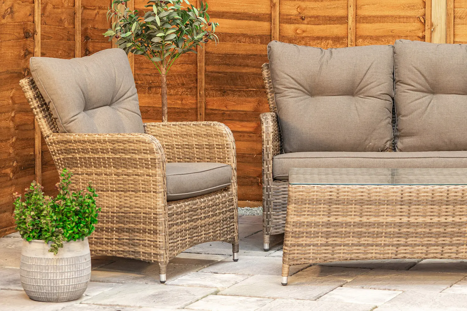 Sapcote Sofa Lounge Set in Brown Rattan  - photo 5
