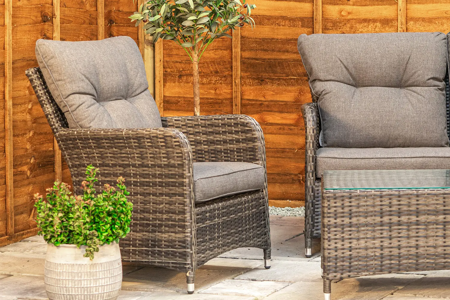 Sapcote Sofa Lounge Set Dark Grey Rattan  - photo 5