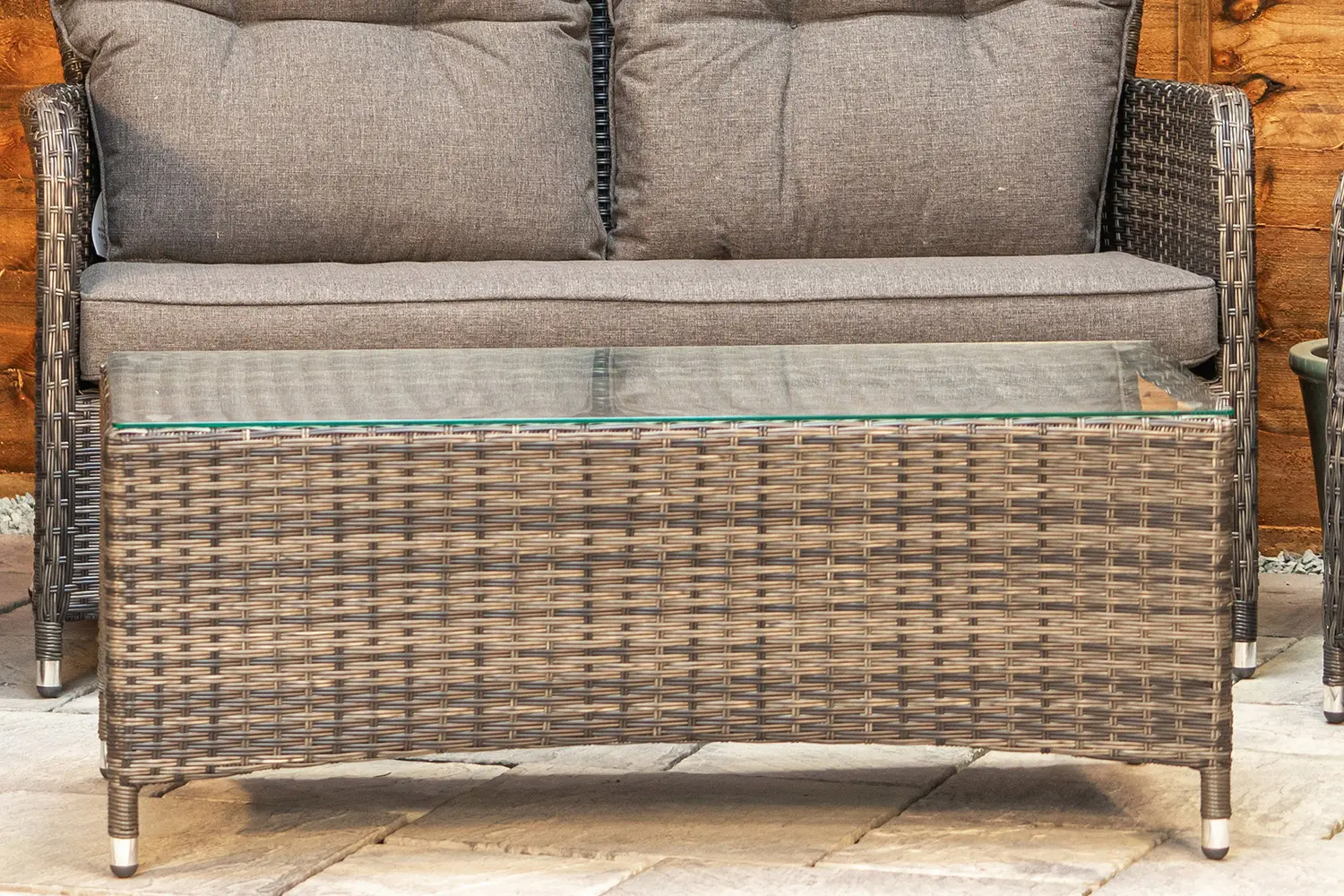 Sapcote Sofa Lounge Set Dark Grey Rattan  - photo 7