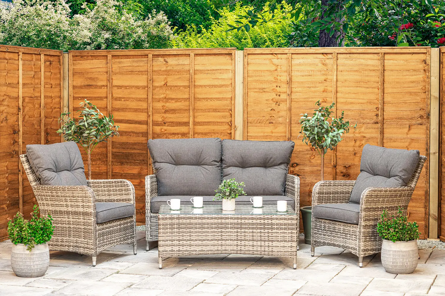 Sapcote Sofa Lounge Set in Grey Rattan  - photo 3
