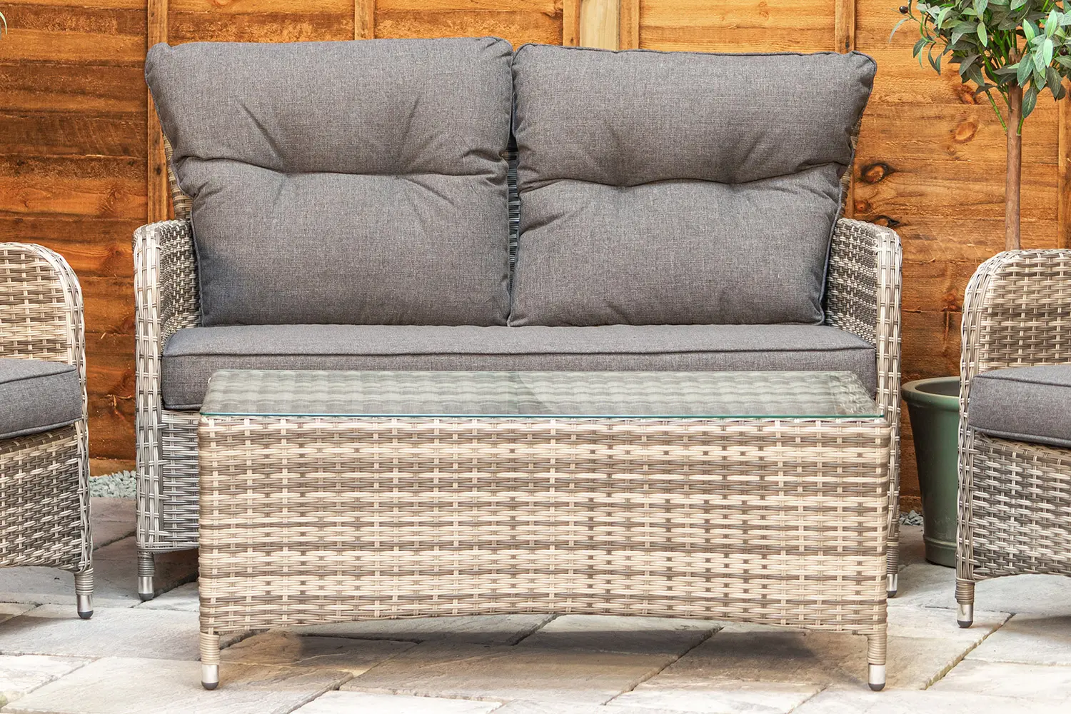 Sapcote Sofa Lounge Set in Grey Rattan  - photo 7