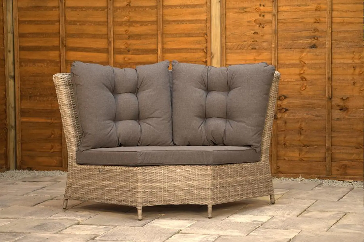 Burbage Large Rattan Corner Lounge Set with Height Adjustable Table in Stone Grey - photo 12