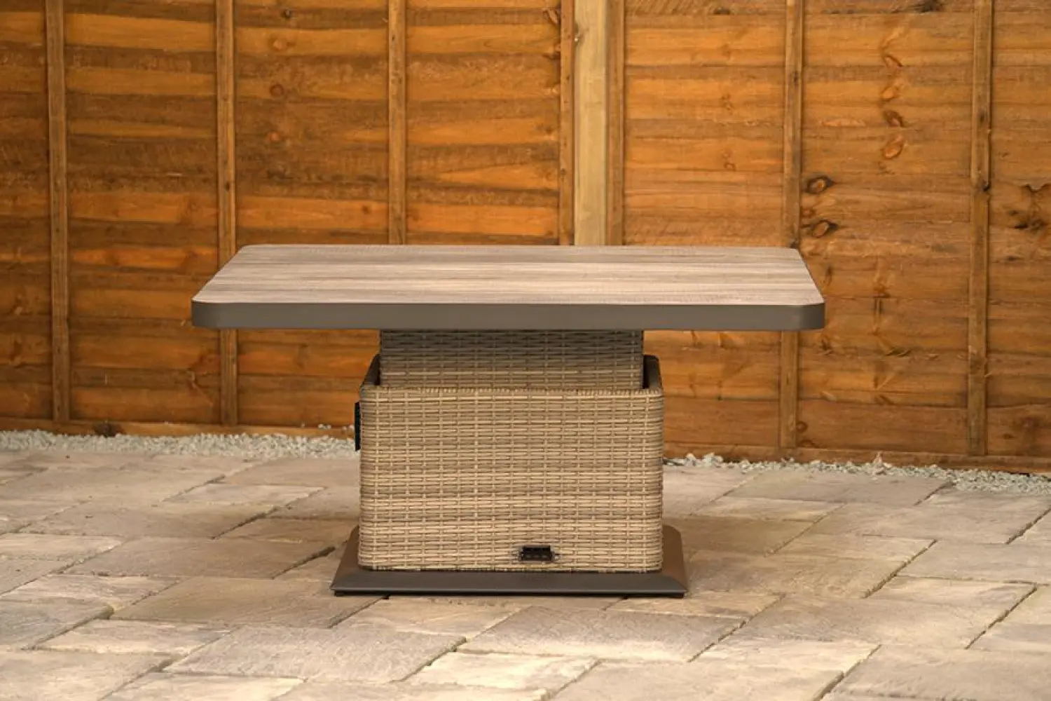 Burbage Large Rattan Corner Lounge Set with Height Adjustable Table in Stone Grey - photo 10