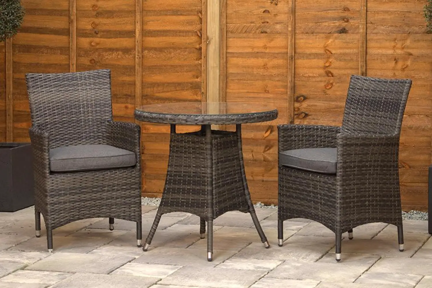 Sapcote Bistro Set in Charcoal Rattan - photo 2