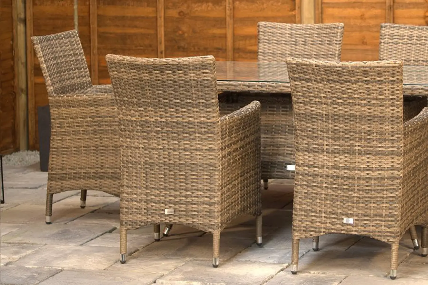 Sapcote 6 Seater Rectangular Dining Set in Brown Rattan - photo 2