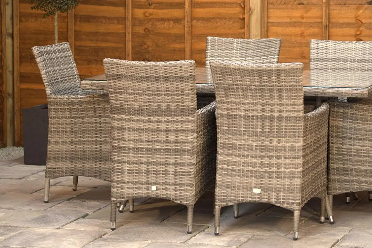 Sapcote 6 Seater Rectangular Dining Set in Grey Rattan - photo 5