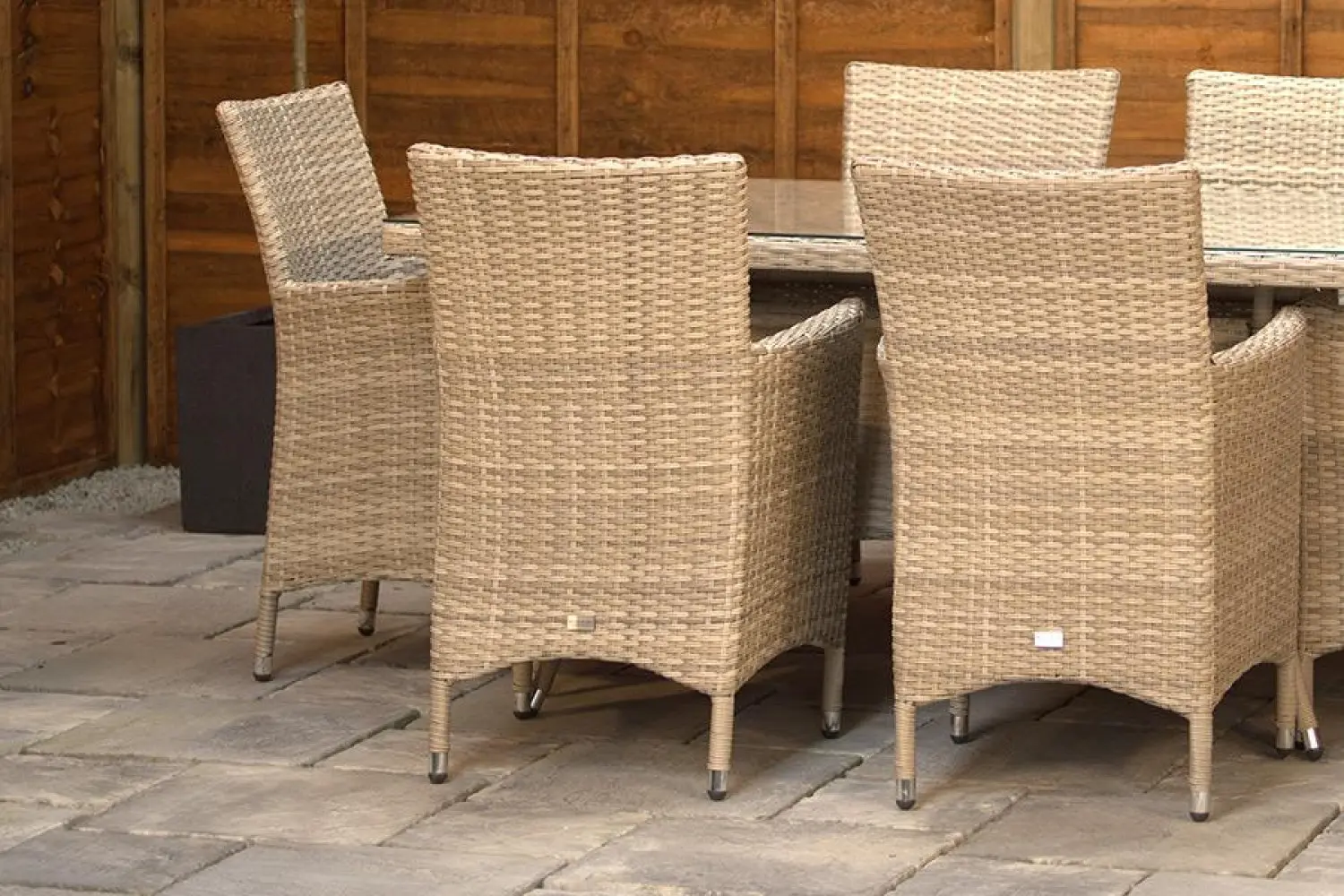 Sapcote 6 Seater Rectangular Dining Set in Natural Rattan - photo 2