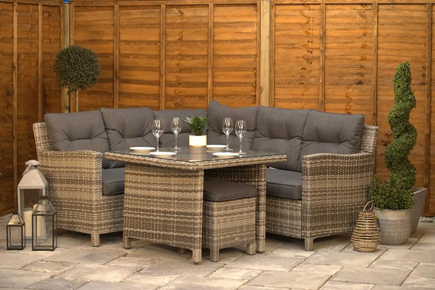 Sapcote Mini Modular Corner Set in Grey Rattan  - photo 2