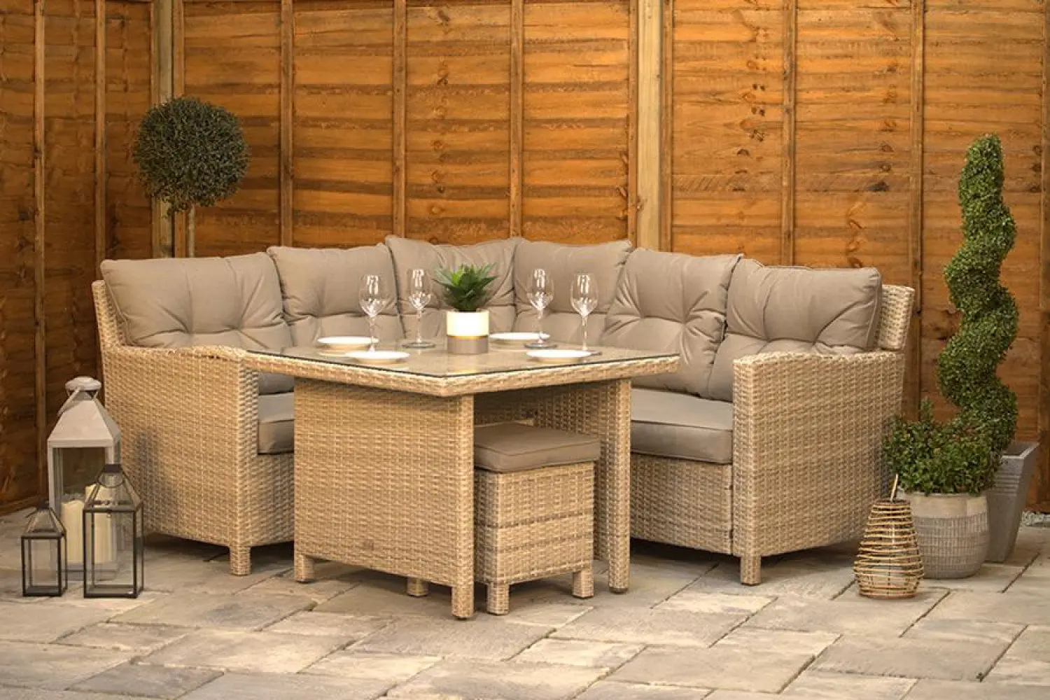 Sapcote Mini Modular Corner Set in Natural Rattan  - photo 2