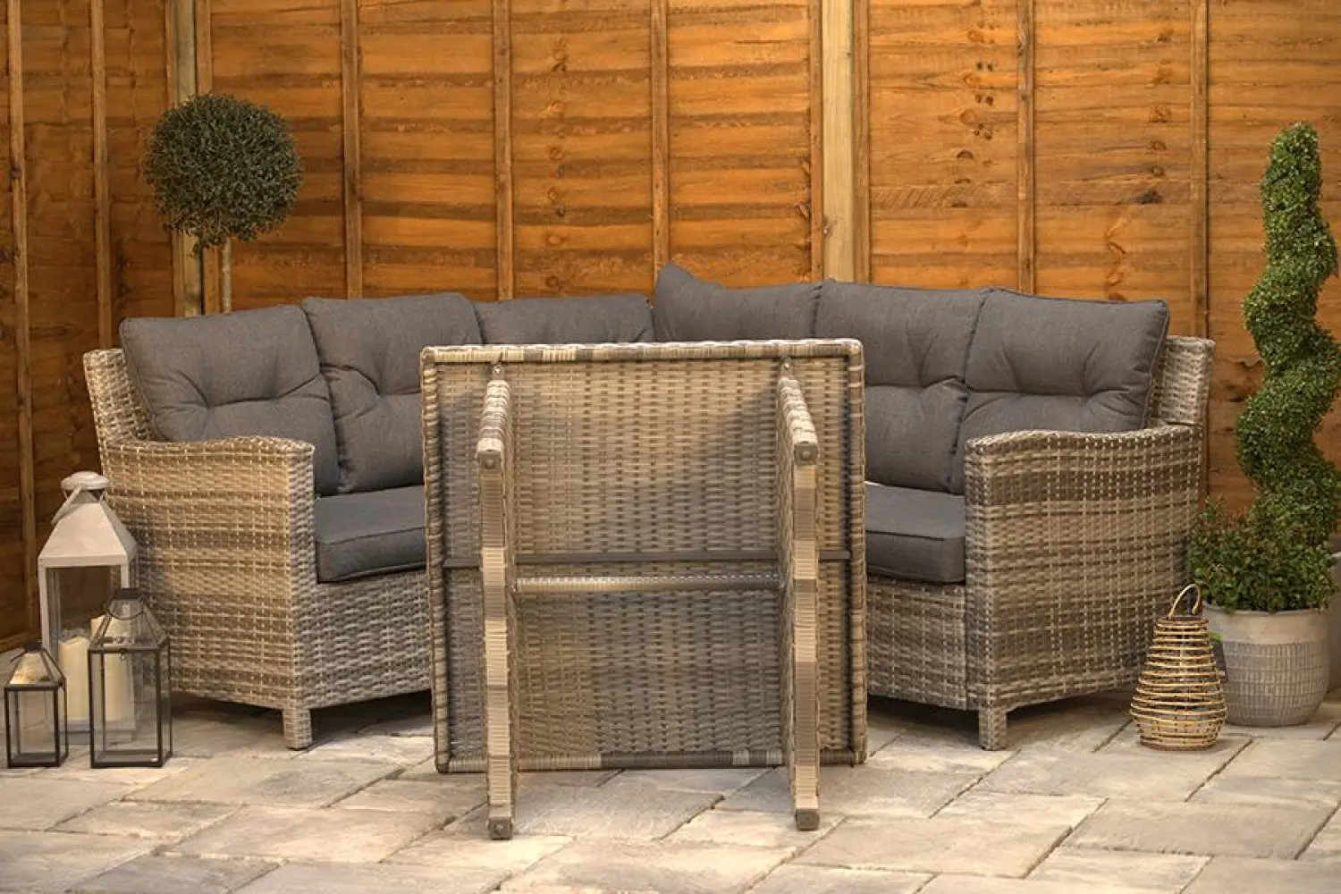 Sapcote Mini Modular Corner Set in Brown Rattan  - photo 5