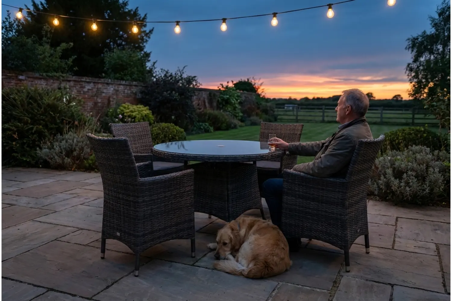 Sapcote 4 Seater Round Dining Set in Dark Grey Rattan - photo 6