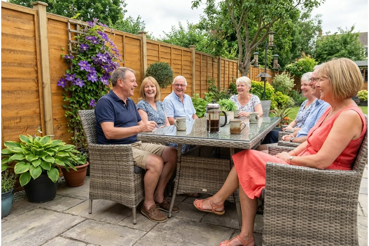 Sapcote 6 Seater Rectangular Dining Set in Grey Rattan - photo 2