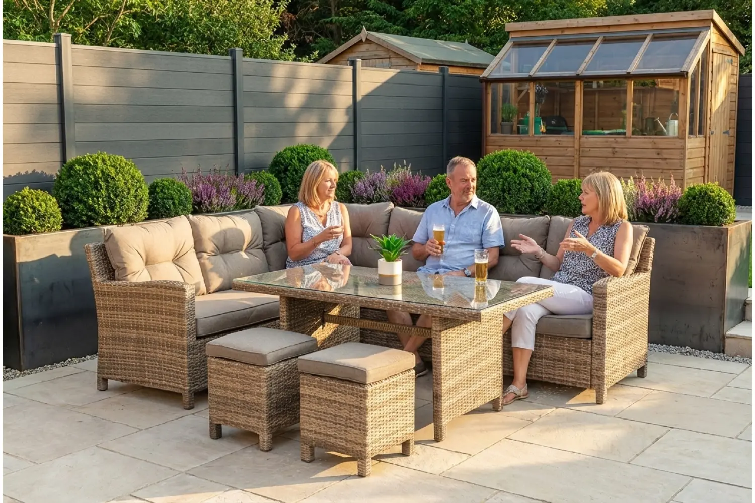 Sapcote Modular Corner Dining Set in Brown Rattan  - photo 2