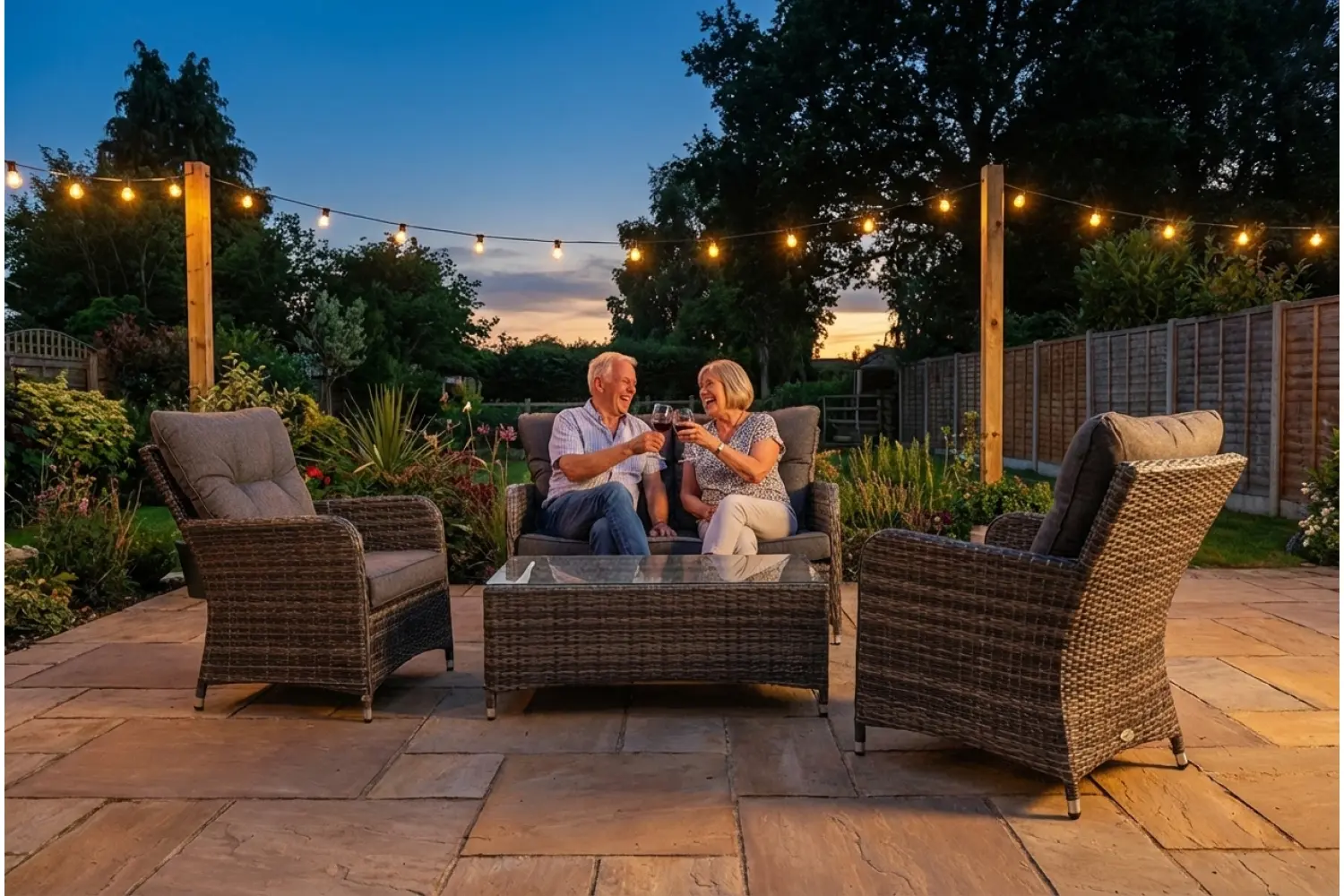 Sapcote Sofa Lounge Set Dark Grey Rattan  - photo 6