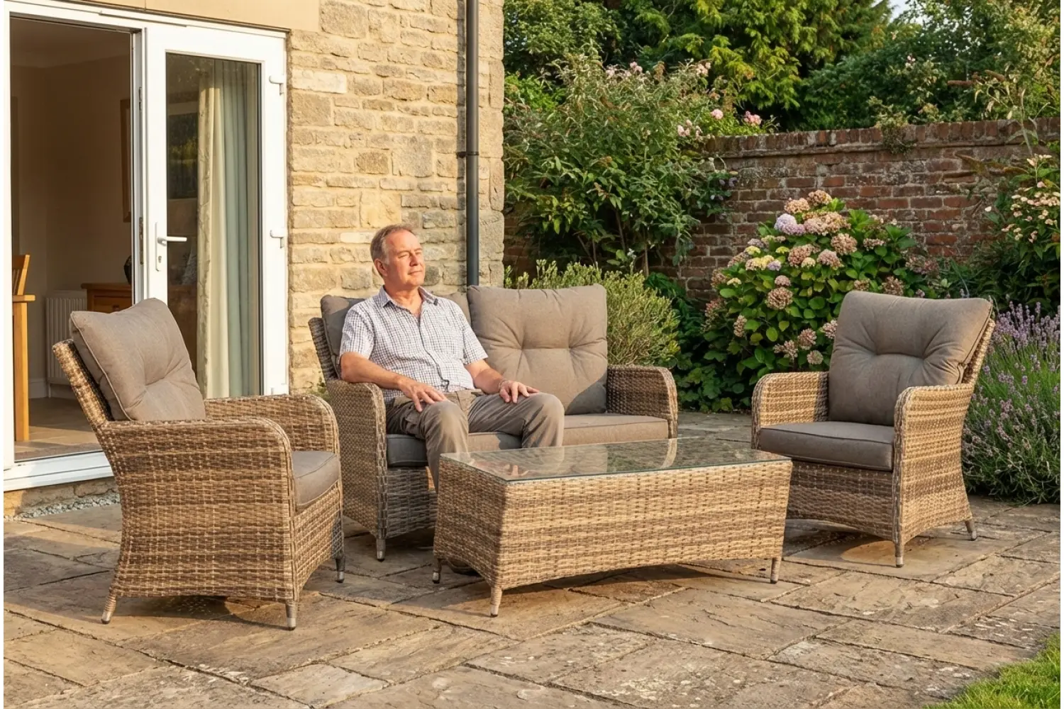 Sapcote Sofa Lounge Set in Brown Rattan  - photo 4