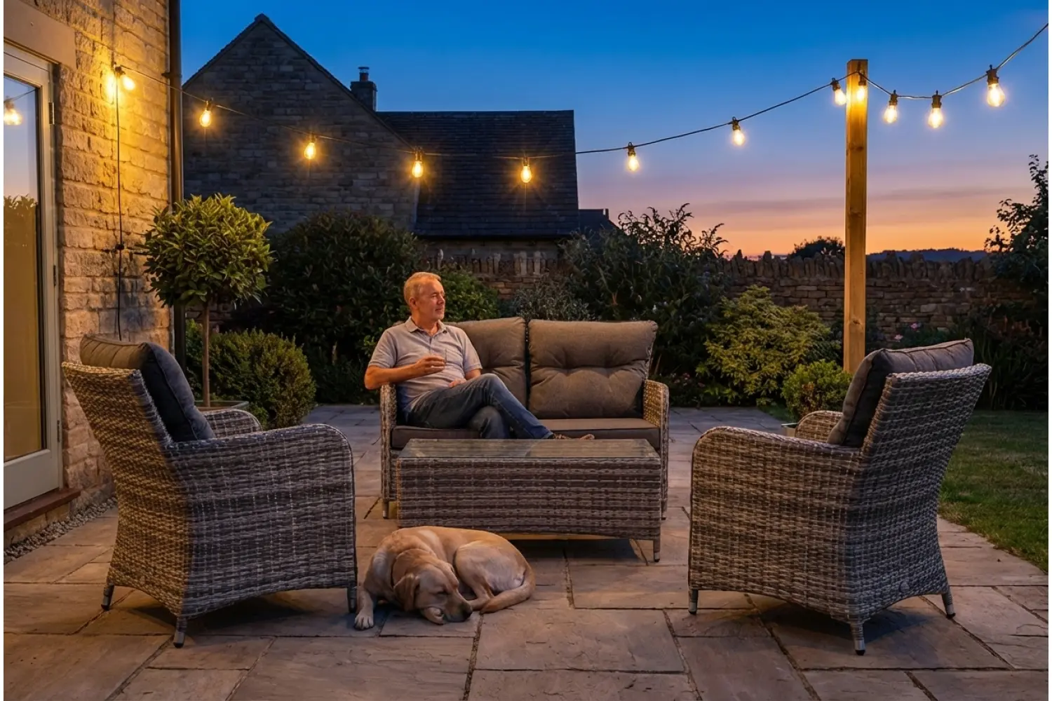 Sapcote Sofa Lounge Set in Grey Rattan  - photo 6