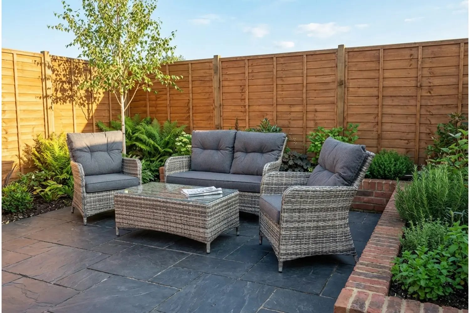 Sapcote Sofa Lounge Set in Grey Rattan  - photo 2