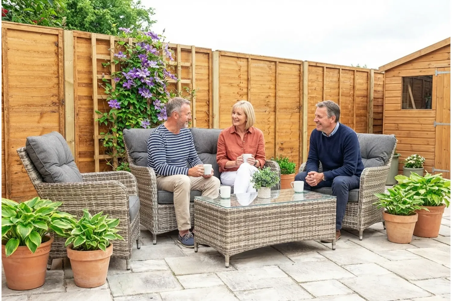 Sapcote Sofa Lounge Set in Grey Rattan  - photo 4