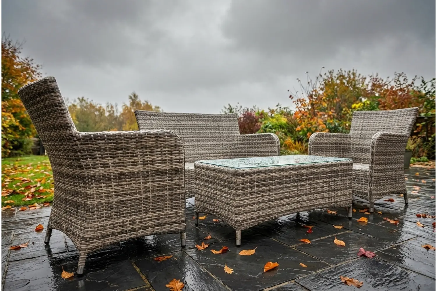 Sapcote Sofa Lounge Set in Grey Rattan  - photo 8