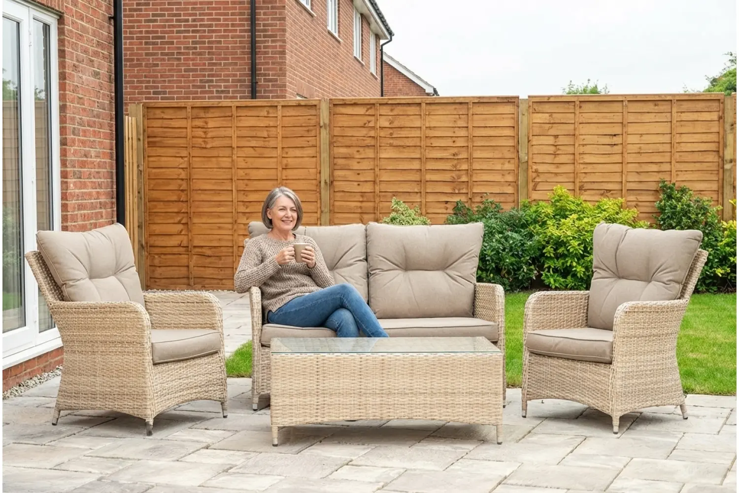 Sapcote Sofa Lounge Set in Natural Rattan - photo 4