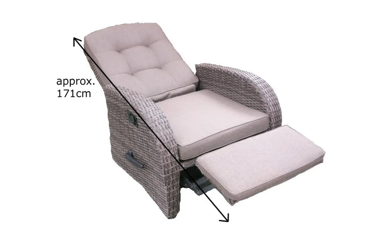 Burbage Rocking & Reclining Rattan Bistro Set in Latte - photo 15