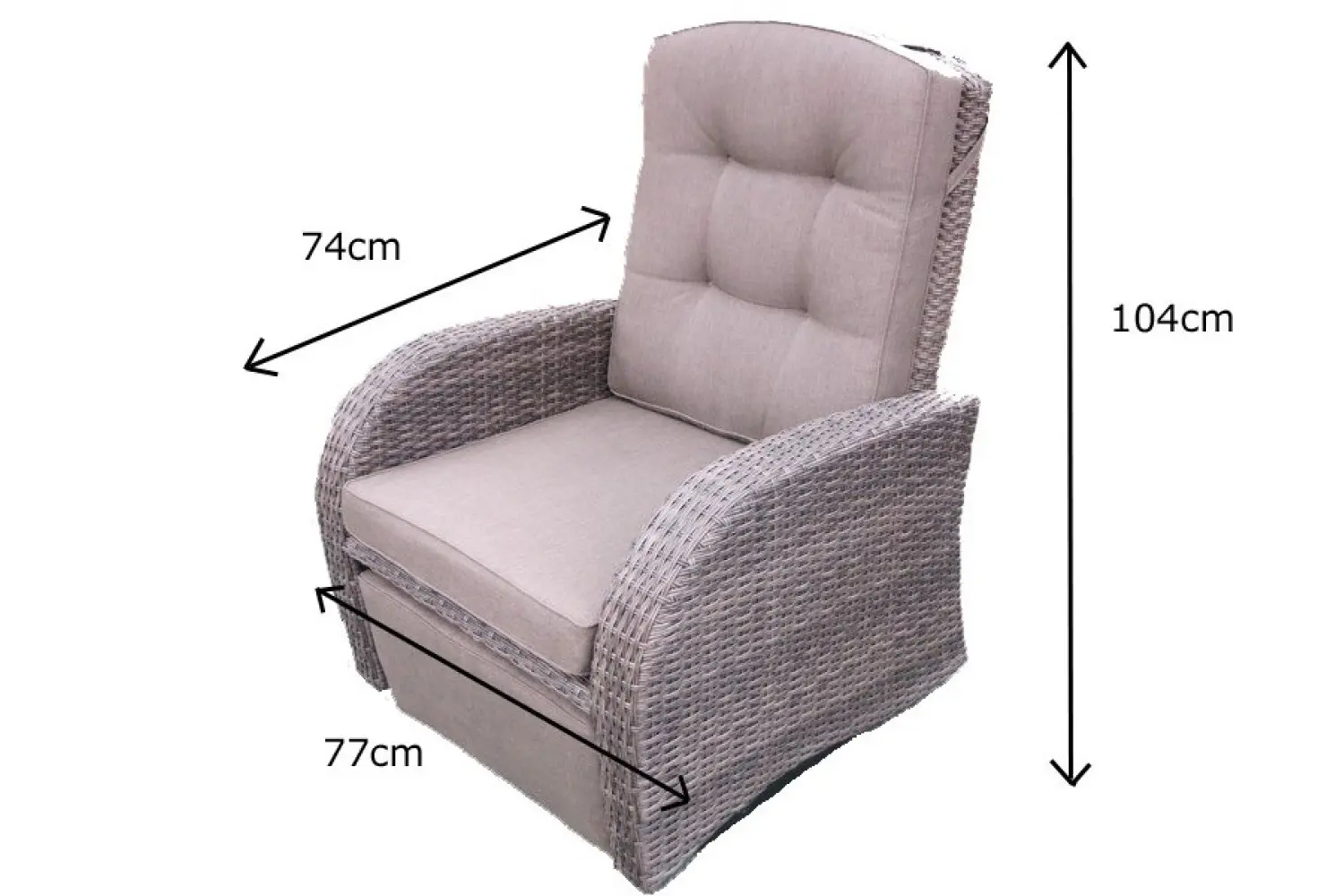 Burbage Rocking & Reclining Rattan Bistro Set in Latte - photo 14